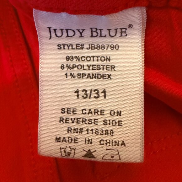 Judy Blue Red Skinny Jeans Size 13/31 - Picture 10 of 12